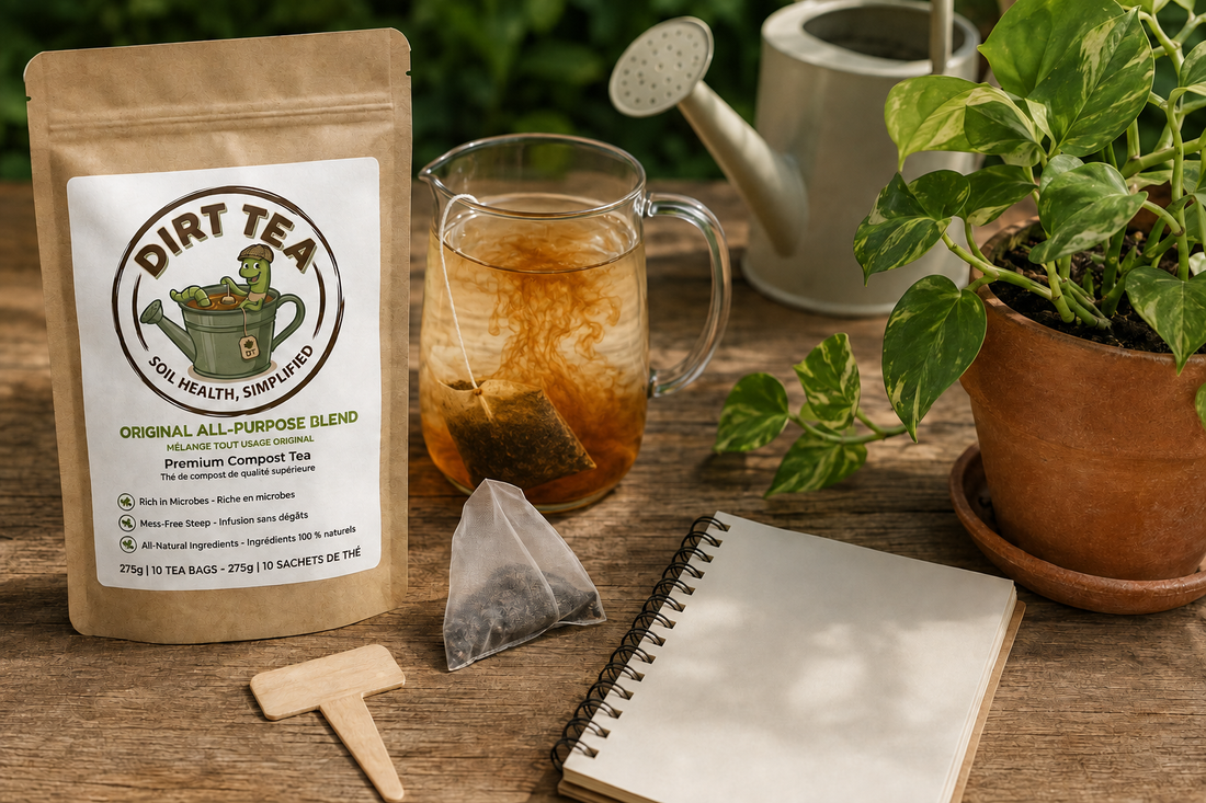 Beginner compost tea routine with Dirt Tea compost tea bags.